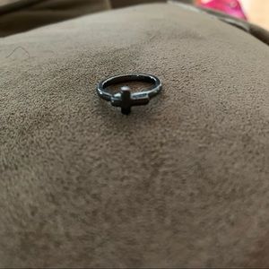 Small black cross ring
